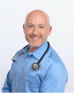 Dr. Michael B. Keller, family physician at Summit Primary Care, wearing a stethoscope